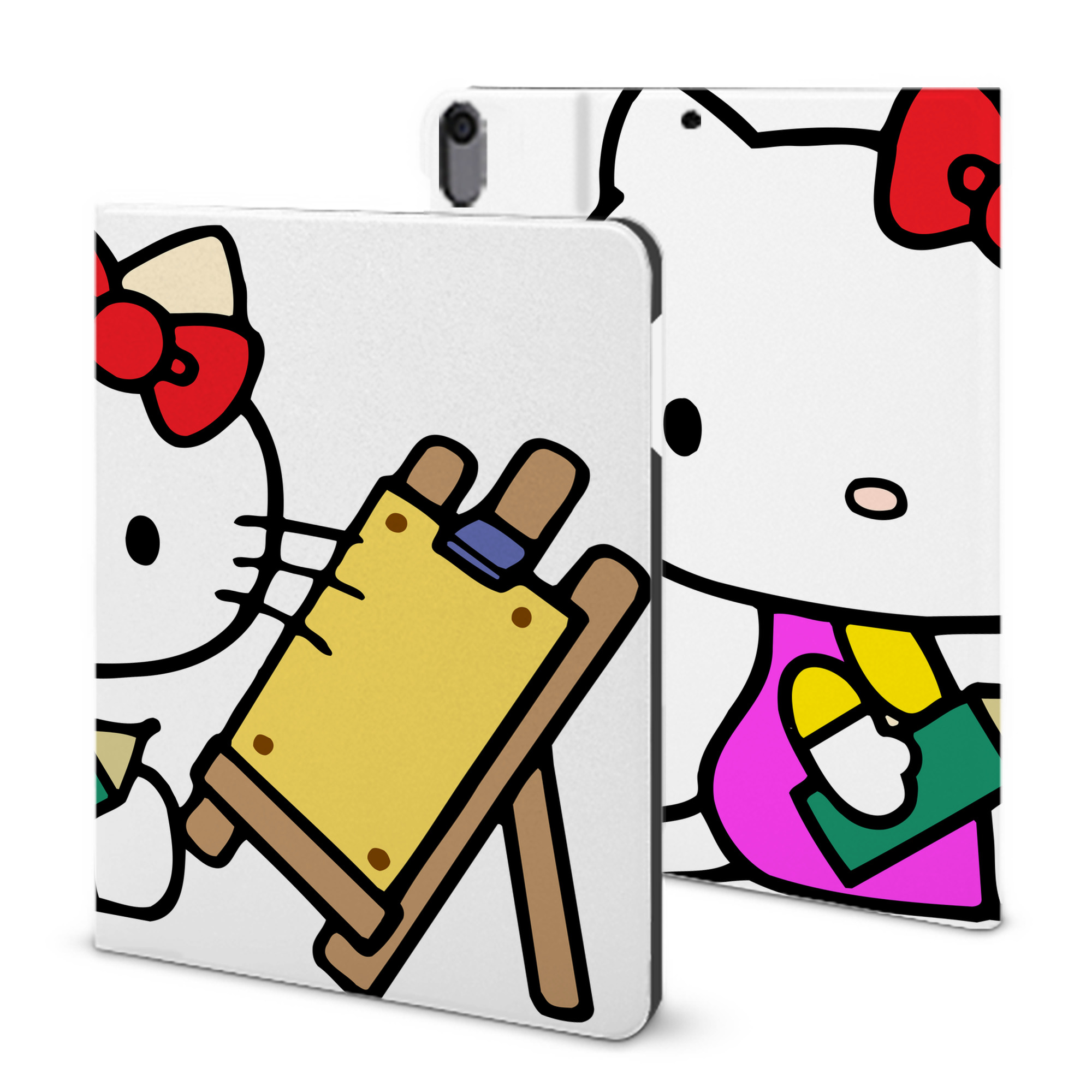 （画像用） Hello Kitty ハローキティ IPad ケース ブック型 PUレザー TPU 耐衝撃 軽量 薄型 ペン収納なし 全面保護 IPad 各モデル対応
